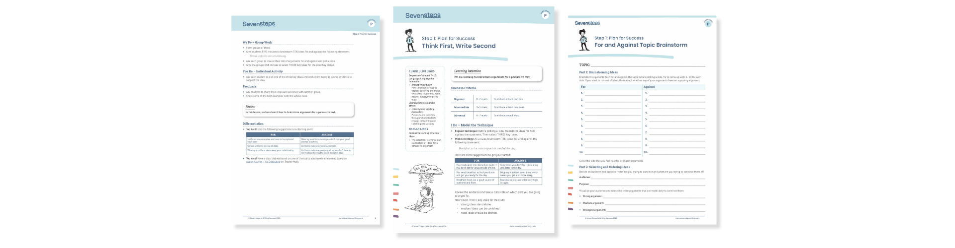 A preview of the persuasive writing lesson plan and template resource